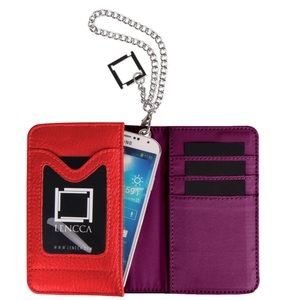 Leather Wallet Cell Phone Holder